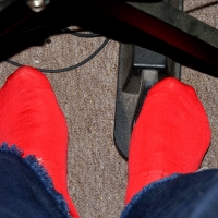 My new red sheer socks