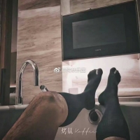 His feet and long sexy black stockings