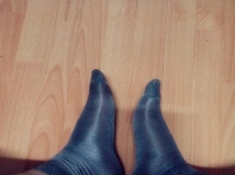 我的灰色亮光对对袜